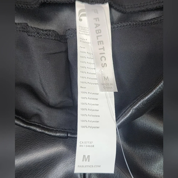 Fabletics Vegan Leather Ankle Leggings NWT - Picture 9 of 10